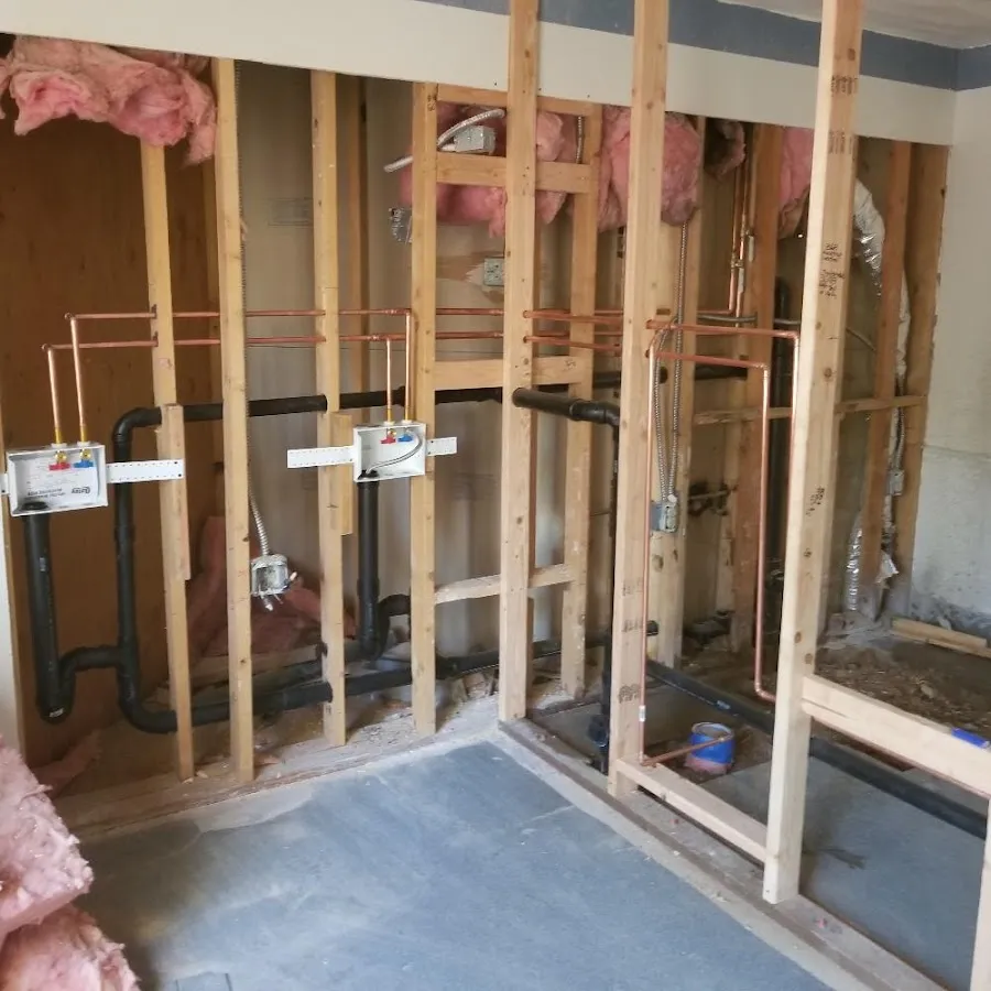 Copper pipe rough-in and plumbing installation in Attalla